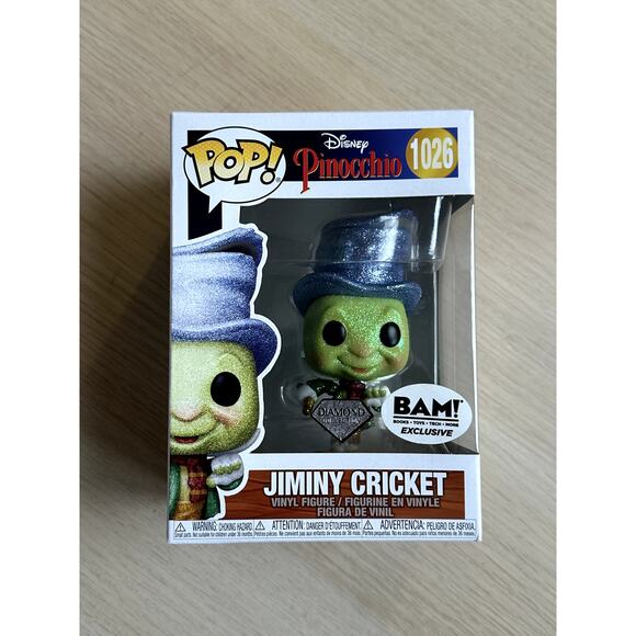 Funko Pop! Disney Pinocchio Diamond Collection Jiminy Cricket Bam Exclusive - Picture 1 of 6